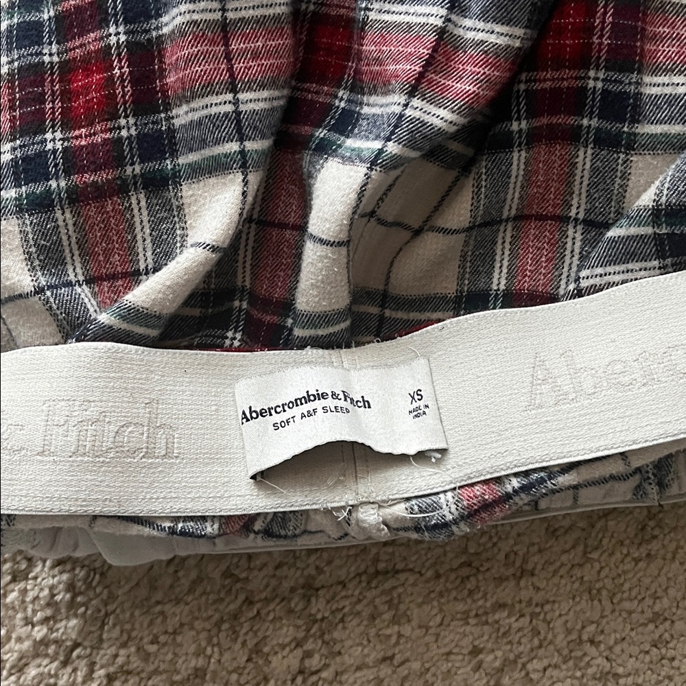 Abercrombie & Fitch Red and Black Plaid Pajama Pants - Picture 4 of 4